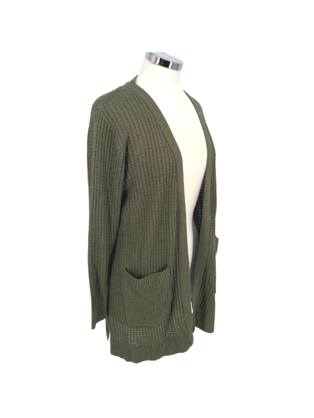 Market & Spruce Olive Green Open Front Cardigan Size SP NWT Cottagecore Earthy